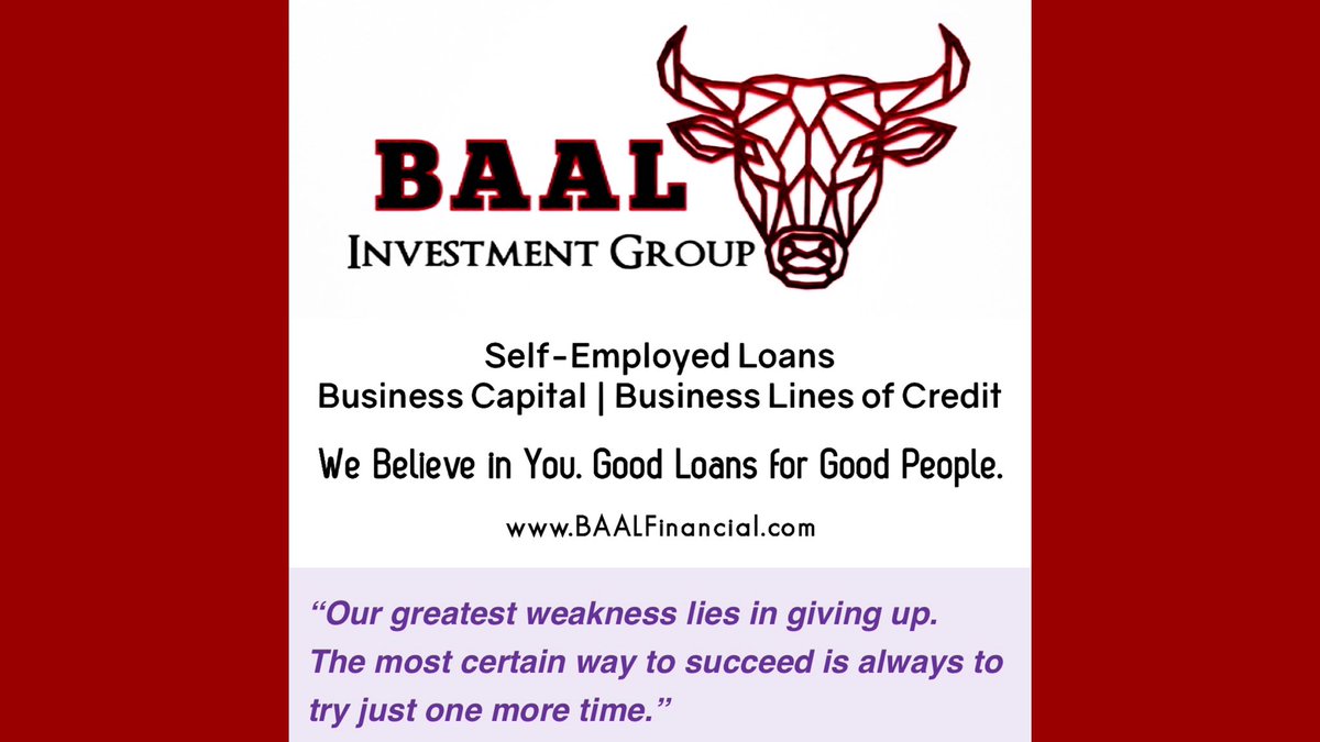 Simple. Fast. Easy. Good Loans for Good People.
☻
$$$ → : BAALFinancial.com
☻
#loan #money #loans #businessloans #baalfinancial
#baalinvestmentgroup #smallbusiness #loanapproval #businessloans #funding #smallbusinessloans #funds