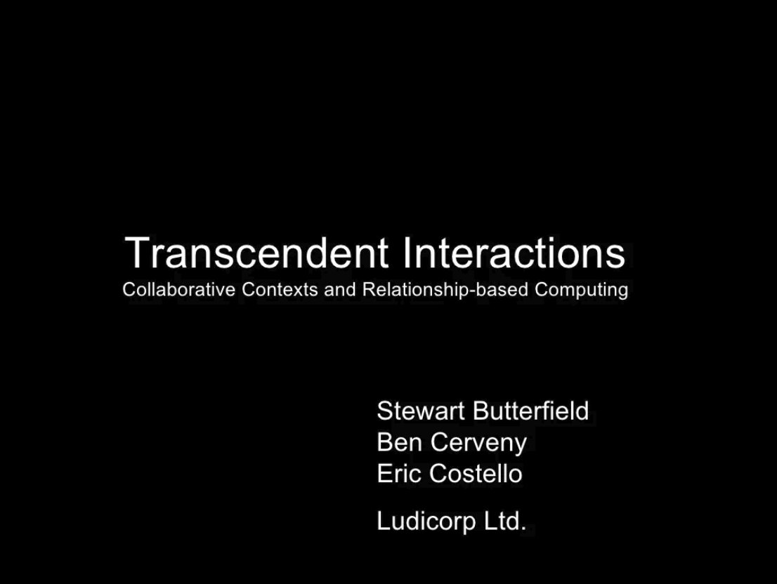 Flickr Foundation (@flickrfdn) on Twitter photo Lovely to come across a piece of Flickr lore putting the final touches on a talk for <a href="/dconstruct/">dConstruct</a>. It's a copy put up by a researcher, but it's also the eTech presentation <a href="/stewart/">Stewart Butterfield</a>, <a href="/neb/">Ben Cerveny</a>, and Eric gave when they launched Flickr in 2004. slideshare.net/phauly/transce… Lovely to come across a piece of Flickr lore putting the final touches on a talk for <a href="/dconstruct/">dConstruct</a>. It's a copy put up by a researcher, but it's also the eTech presentation <a href="/stewart/">Stewart Butterfield</a>, <a href="/neb/">Ben Cerveny</a>, and Eric gave when they launched Flickr in 2004. slideshare.net/phauly/transce…