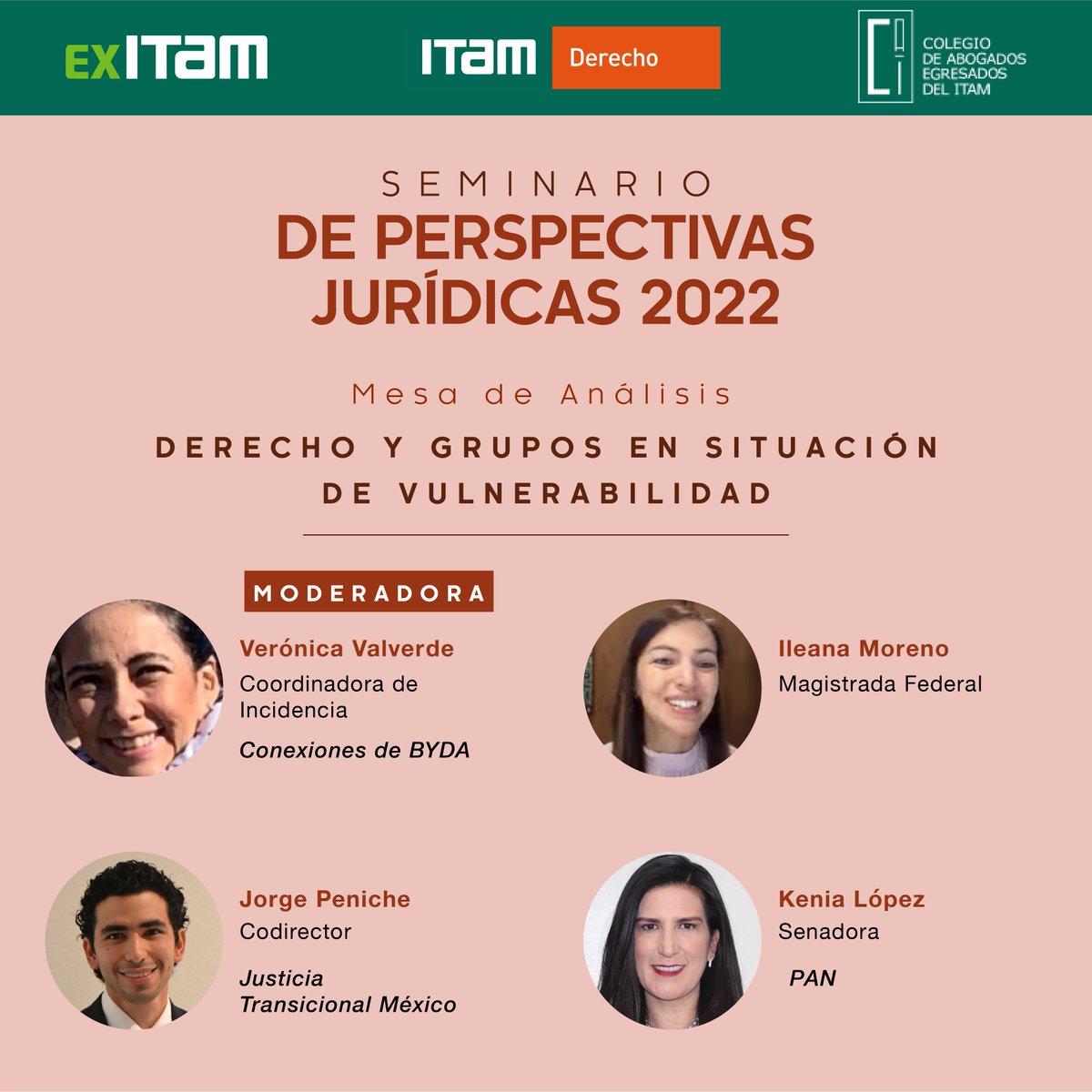 Derecho_ITAM's tweet photo. No te pierdas el Seminario de Perspectivas Jurídicas 2022, una de las mesas de análisis será: "Derecho y Grupos en Situación de Vulnerabilidad". @ITAM_mx @ExITAM @caeitam.
🗓️ 8 de septiembre
Inicia ⏰ 8:00 hrs. 
Registro: https://t.co/LkFzoWUA8x https://t.co/VfkMKlpeUN