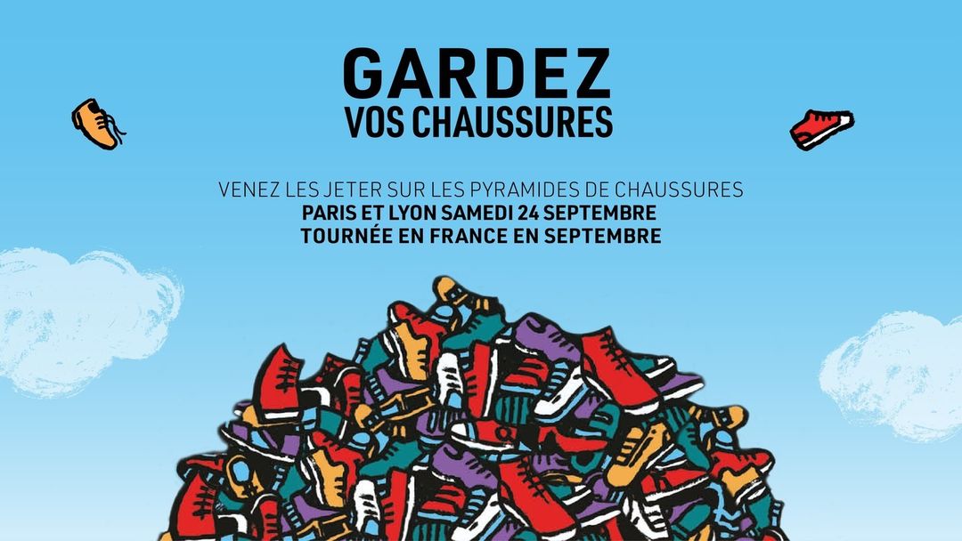 ffchaussure's tweet photo. Gardez vos chaussures 👟
Le 24 septembre 2022 à Paris et à Lyon, mais aussi tout au long du mois de septembre dans plusieurs villes de France, préparez-vous à rejoindre le mouvement :  
Pour ainsi protester contre les bombardements des civils ✊ #stopbombingcivilians @HI_france https://t.co/Ox4WawRwV3