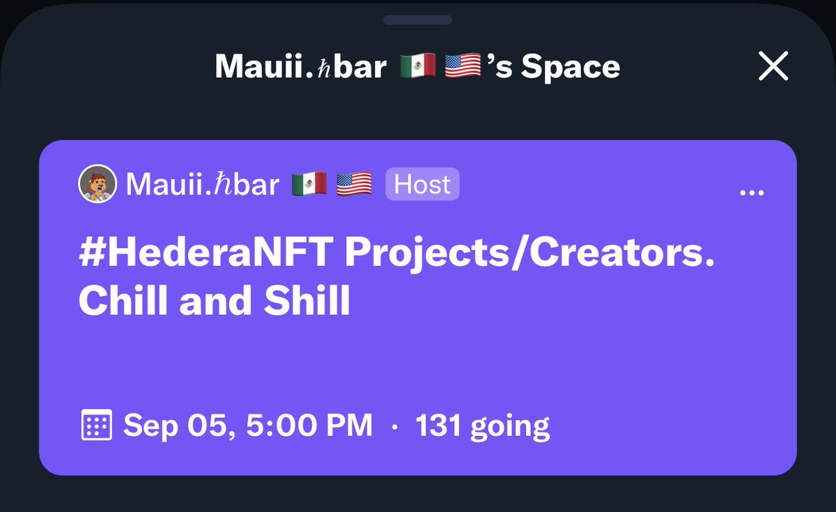 🤯🤯🤯
This is going to be massive #HederaNFT Chill and Shill spaces tonight. Let's make this the Biggest #HBARNFT Spaces up to date. This is for the community 131 people possibly attending 👀. Come share about your project let's grooow!!!! x.com/i/spaces/1OdKr…
#HBARbarians