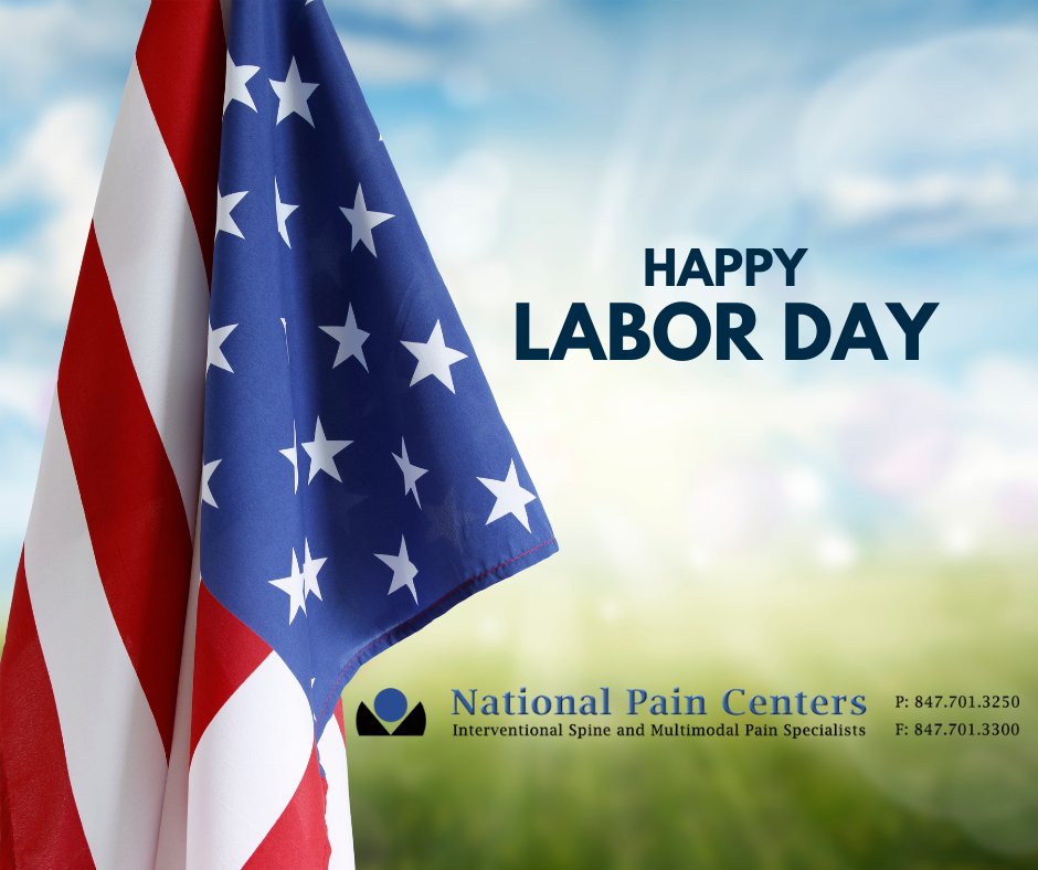 NationalPain's tweet photo. Wishing you a happy and low-pain Labor Day! #TheRealDrJoshi #NationalPain #TailoredTreatments #MultiModal #LaborDay2022 https://t.co/e8aR4AXWxY