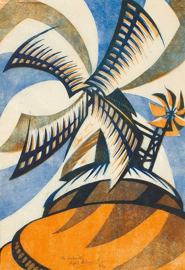 vedants__'s tweet photo. Sybil Andrews - The Windmill (1933) https://t.co/fI0JphFbOc