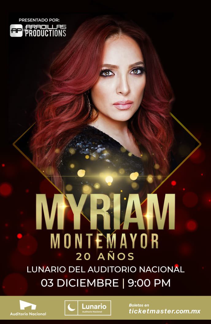 MyriamMonteCruz's tweet photo. Tenemos nueva fecha en @LunarioMx 3 de diciembre, celebrando 20 años de carrera, los espero para hacer un recorrido musical por mis canciones, boletos ya a la venta en @Ticketmaster_Me https://t.co/k7mtmVUebZ