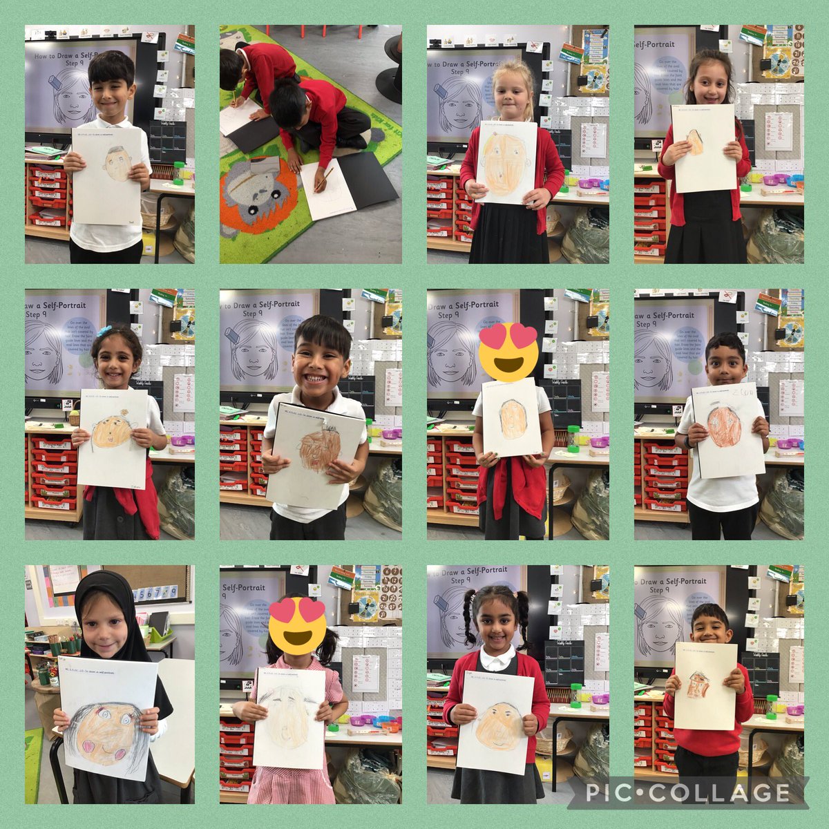 Look at these  self portraits from the Kingfishers! So proud to see children including key features and developing their  size and spatial awareness. Looking forward to seeing their progress in their art skills book! @kestrelmead #kestrelart <a href="/MissCharlesKMPA/">Miss Charles KMPA</a> <a href="/Miss_GohilKMPA/">Miss Gohil KMPA</a>