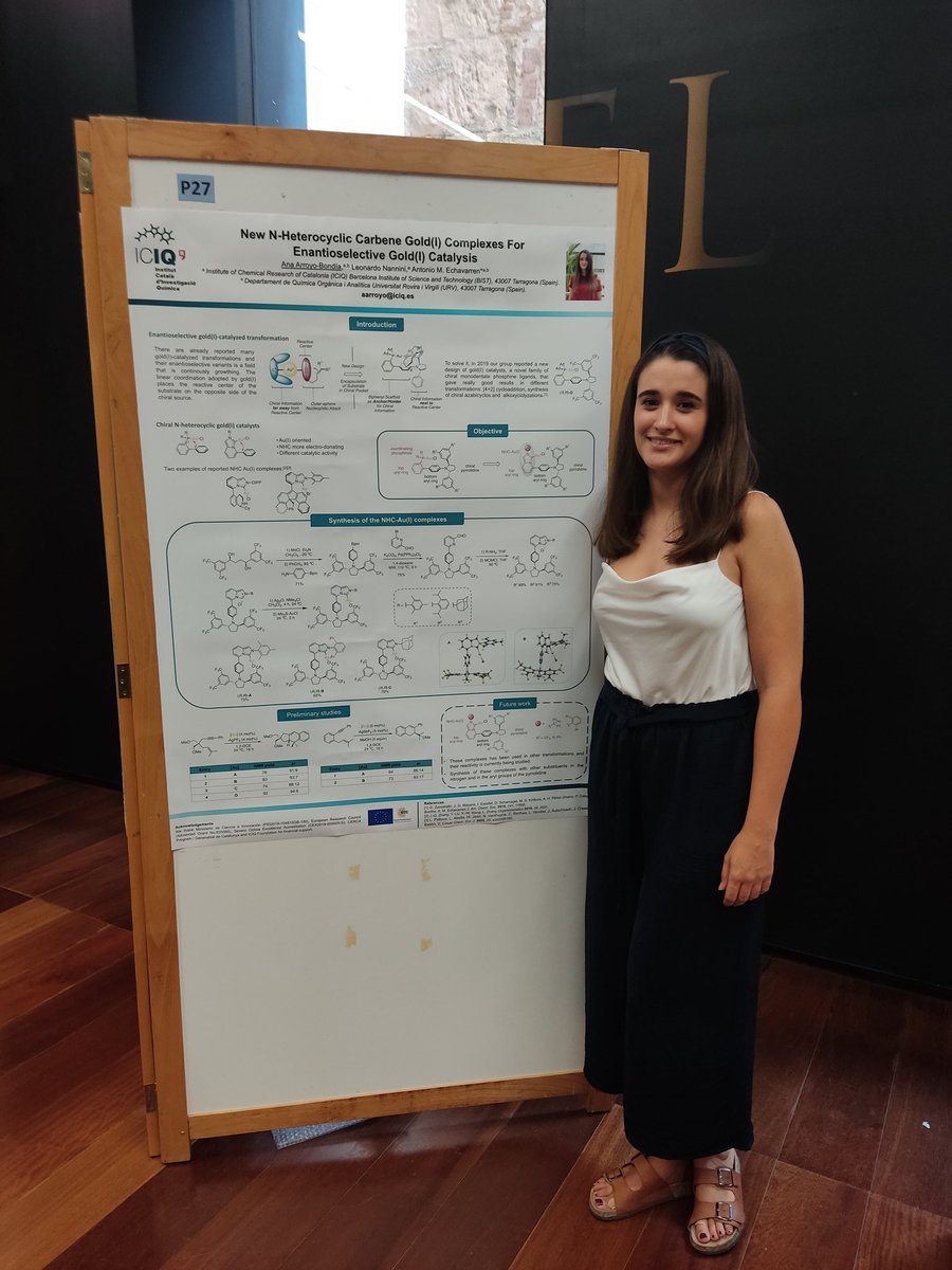 Echavarren_Lab's tweet photo. Today @arroyobondia @isaarranz and Dr. Imma Escofet from @Echavarren_Lab have presented their results in the #sisoc2022 poster sesion @ICIQchem @tarragona 🥽⚗️🧪😊👏 #Chemistry https://t.co/Gc7LCFGOVm