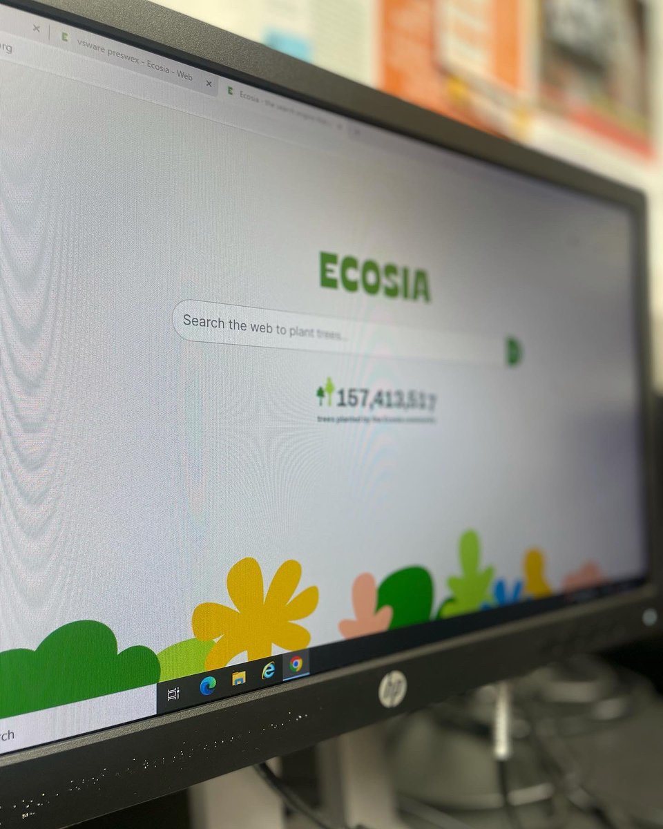 PresWex's tweet photo. We are proud to use @ecosia as our search engine on all of our computers and iPads. Ecosia use the profit they make from your searches to plant trees where they are needed most. #ClimateActive #GreenSchool #PresWex #Ecosia https://t.co/uvyPtaLIv7
