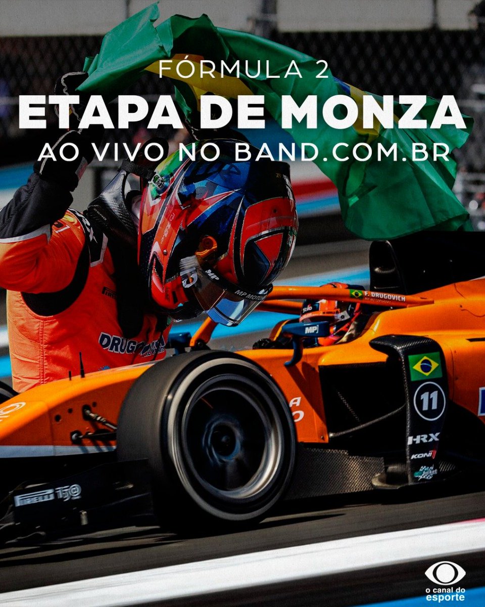 esportenaband's tweet photo. ALÔ DRUGOVICHERS🇧🇷🧐

Vocês pediram🗣 A gente ouviu!👂

O https://t.co/NAdfZMfWOG transmitirá todo o fim de semana da F2 na Itália🤯

Nessa etapa, Felipe Drugovich pode se consagrar campeão🏆de 2022 na corrida Sprint, no sábado(10)

É DE GRAÇA!😍

#F2 #F2naBand #FelipeDrugovich https://t.co/W9DIex2wOc