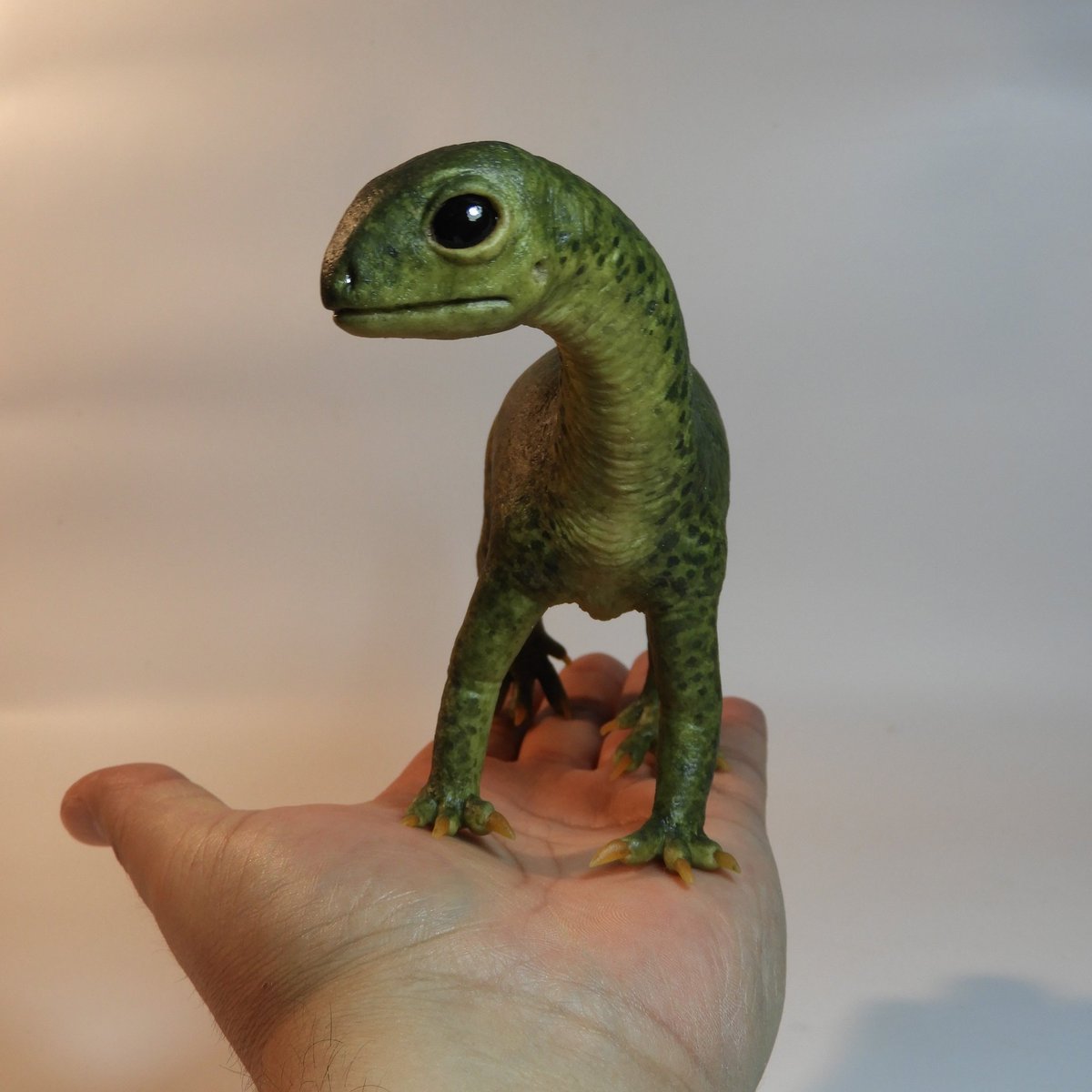 dinoesculturas's tweet photo. Full size #Mussaurus baby, made of flexible cold porcelain (air dry polymeric clay?) as a commission for a young kid on his birthday. https://t.co/h9xeoPHKvj
