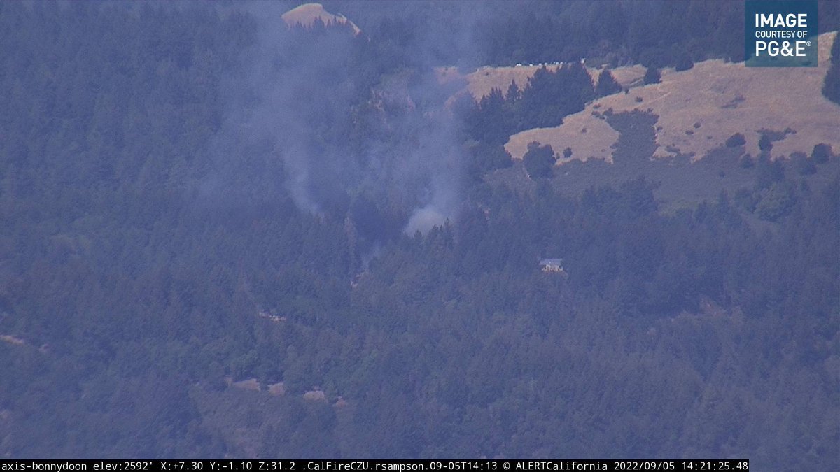 CAFireScanner's tweet image. #CastleFire in the #CastleRock area of Santa Cruz Co: AA460 reporting 1/2 acre in heavy fuels &amp;amp; timber w/ structure threat, potential for 20 acres. 2 additional large air tankers + 1 addl copter w/ crew ordered while en-route. 23713 Hwy 9. share.watchduty.org/incident/1253