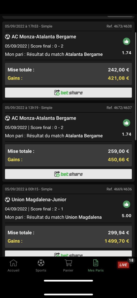 Mrick85's tweet photo. #unibet Atalanta qui fait le taff proprement pour une belle côte de 1,74 #TeamParieur https://t.co/WR28Z7amT5