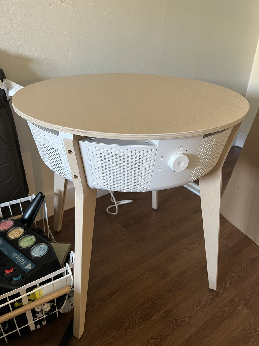 side table built! this one was super quick 😤

it has an air filter in it!