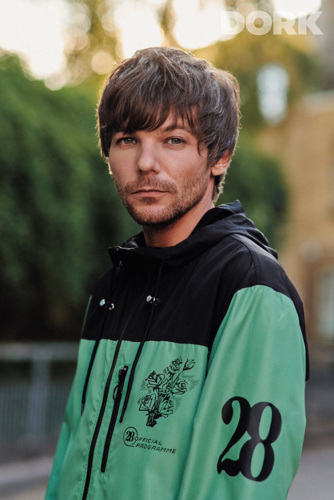 Louis Tomlinson Fashion on X: Louis wore a Self-Designed 28 Official  Programme Colourblock Windbreaker for his October 2022 Dork Magazine Cover  Issue (@readdork). In a Black and Green contrasting design, it has