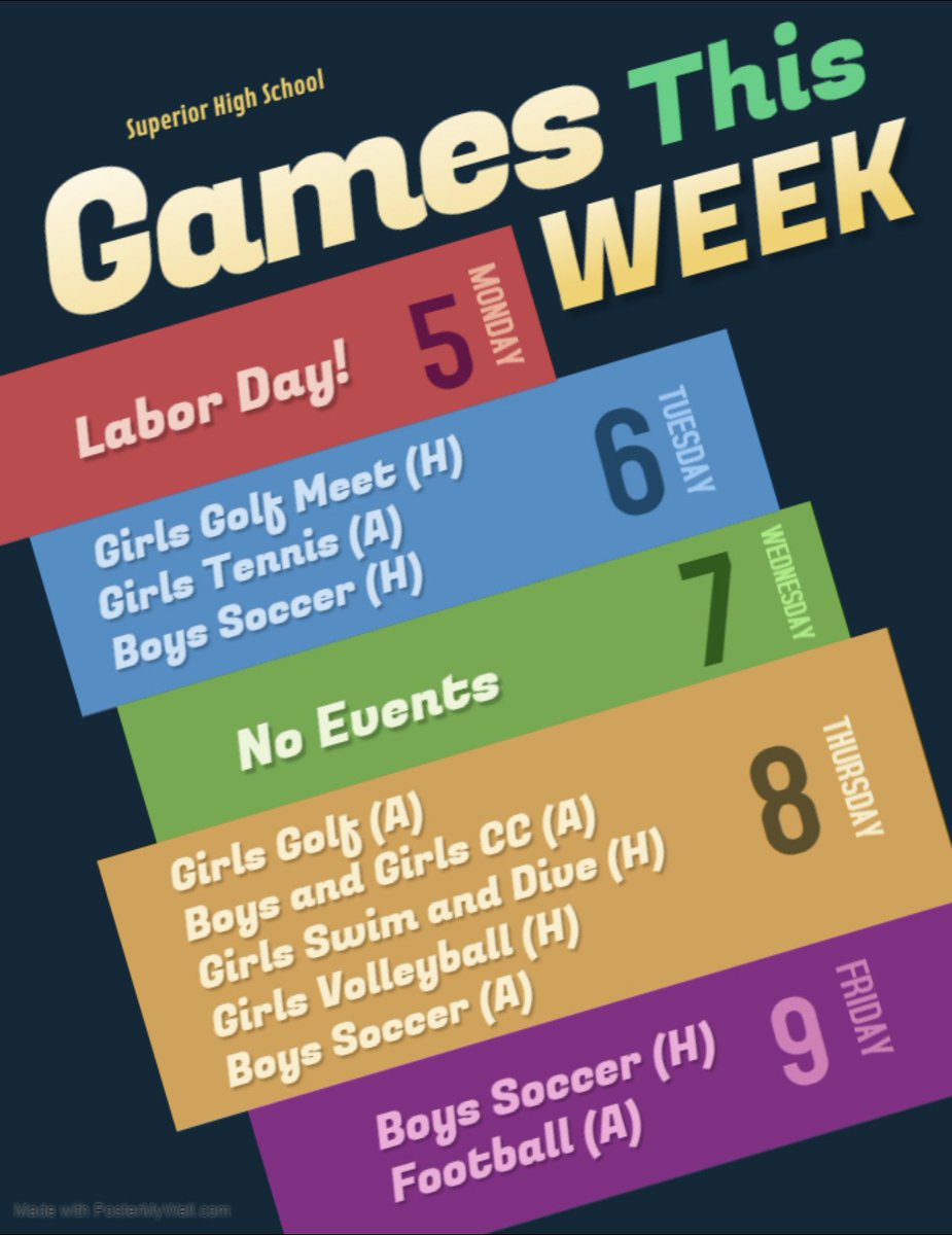 Try your best to come and support all Spartan athletics this week! #spartanpride