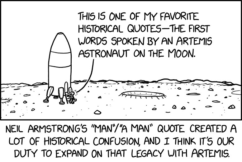 xkcd's tweet image. Artemis Quote xkcd.com/2668