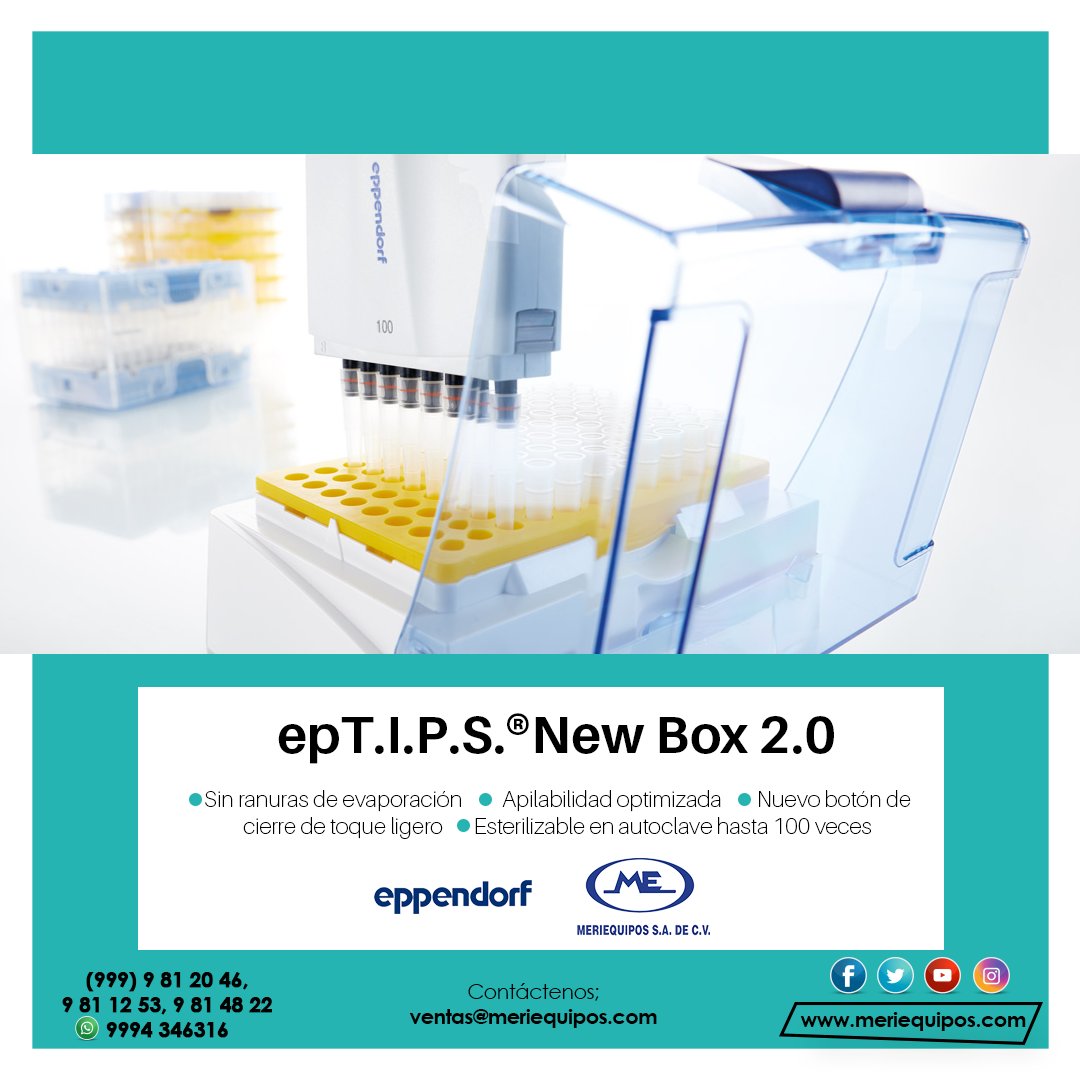 Meriequipos's tweet image. ¡ #epTIPS New Box 2.0 #Eppendorf!
Sin ranuras
Apilabilidad
Botón de cierre
#CotizaConNosotros
meriequipos.com
o llámanos al 9999812046