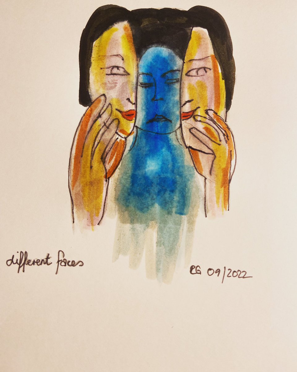 RejekaGerster's tweet photo. different faces #differentfaces #painting #mentalhealth #molotowaquacolorbrush https://t.co/tdOWG6xtUU