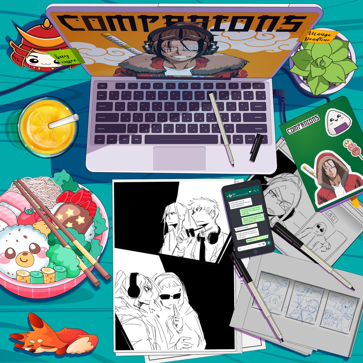 CompanionsNFT_'s tweet photo. Giving some β€οΈ to our #Goribu @probablybrie and #Mangaka @NFTlord15 who are keeping themselves busy with their very own short manga !
Few weeks more and they are ready for the final reveal π
#CompanionsNFT #Manga #AnimeNFT #NFTCommunity https://t.co/1yjOZ7smC4