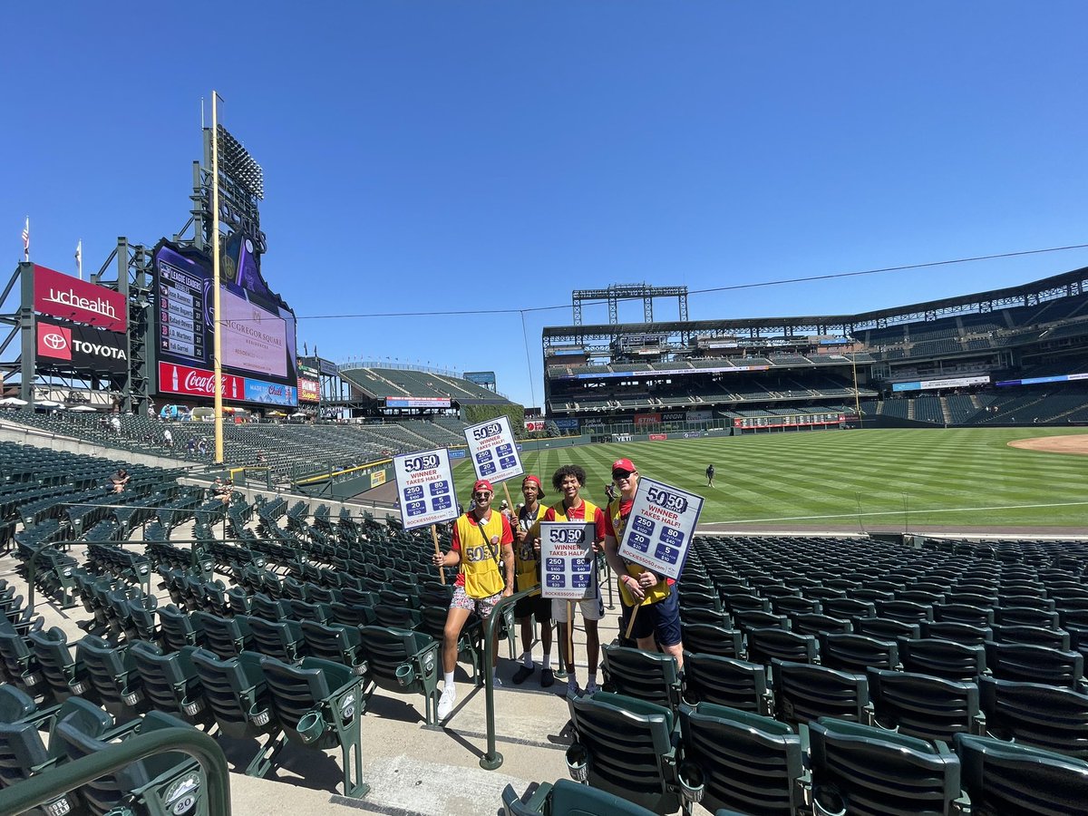 Beautiful day for baseball &amp; the <a href="/rockies/">Colorado Rockies</a> 50/50 raffle!! Tickets purchases help supports @msudenverathletics 
Rockies5050.com
