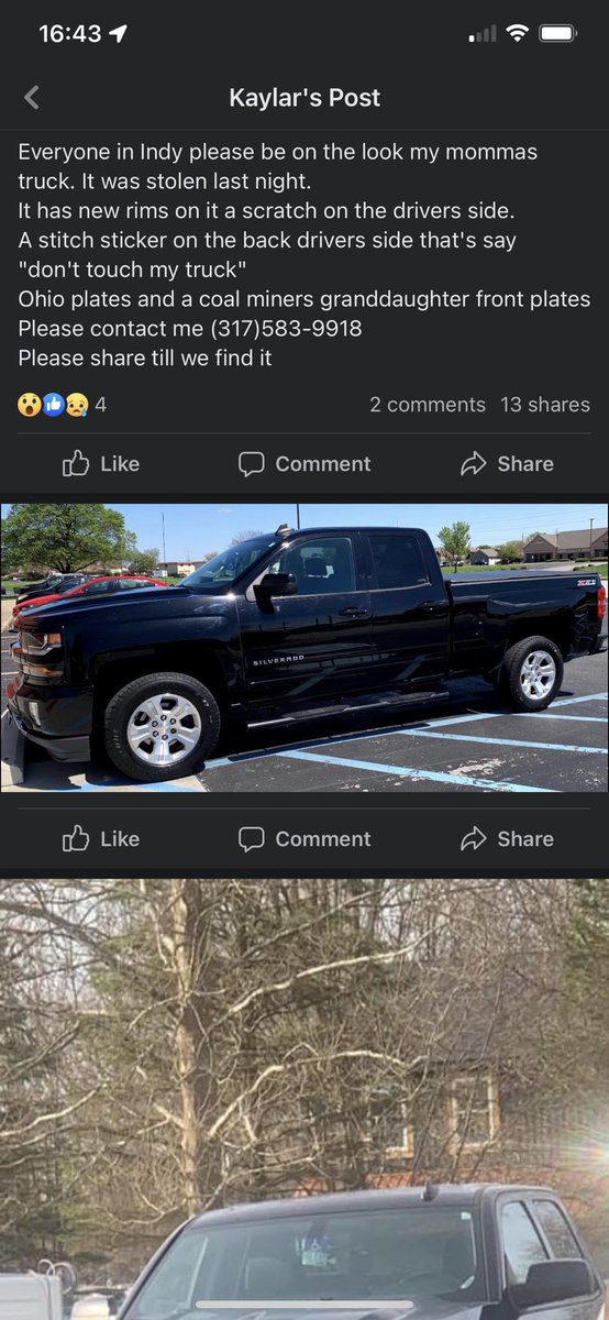 Be on the lookout for my moms truck. It was stolen from their driveway around 5 this morning . Valleybrook mobile home park. Has a scratch going down the drivers side doors . A stitch sticker on the back drivers side window that says “don’t touch my truck.”