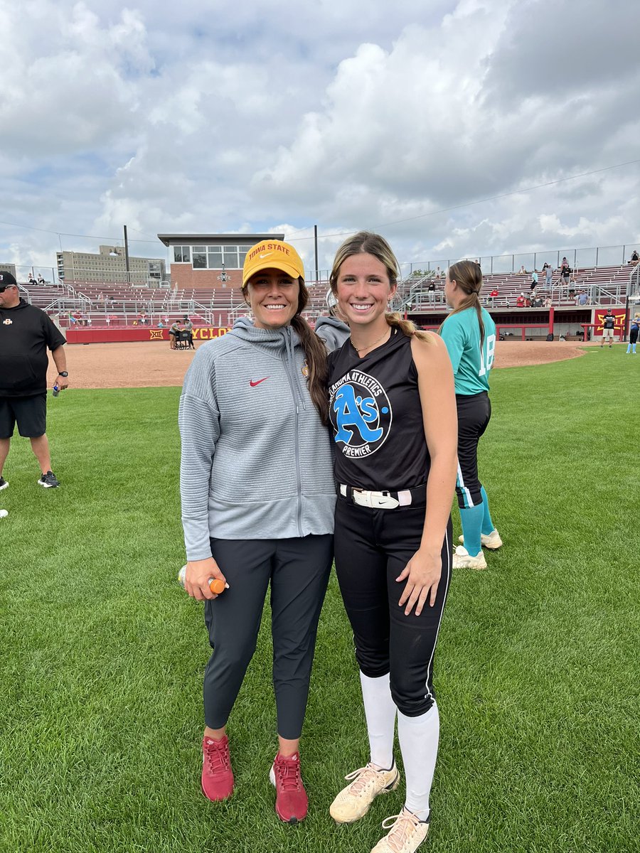 LivPalumbo2025's tweet photo. Had a great time at @CycloneSB camp these last two days. Thank you @CoachPinkerton and @Courtmartinez9 for having me, and thank you to the Iowa State softball players for the great atmosphere! It was an awesome experience. Go Cyclones!!  @AsNational2024 https://t.co/IVJhMgD5Nk
