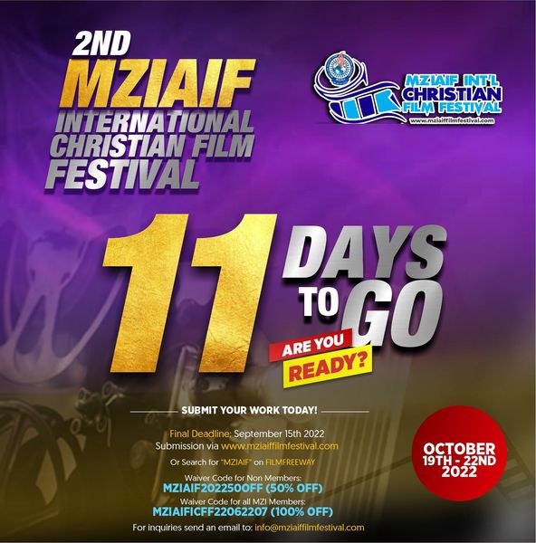 MZIAIF International Christian Film Festival 2022 on Twitter "11 DAYS