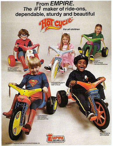 nostalgiapix25's tweet photo. Vintage ad - #Empire #1 maker of ride-ons, dependable, sturdy, and beautiful. #HotCycle for all children. (1979) #vintage #ad #1970s #classic #rideon #kids #toys #nostalgia https://t.co/u1fXzT8t7h