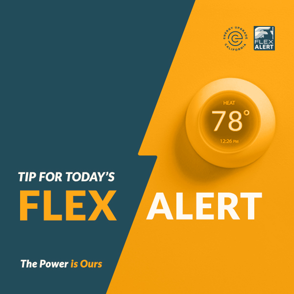 There is a #FlexAlert today! We can all help avoid an outage if we use less
energy from 4-9PM. Try these simple ways to help! 👇 👇 👇
✅ Delay dishes &amp; laundry
✅ Turn thermostats to 78
✅ Unplug unused devices
Learn more: flexalert.org
