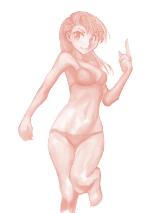 ポーズれんしう。Windows 3.1 のセッティングにかまけて、ちょっとお絵かきしていませんでしたので…勘を取り戻せるよう、手癖でらくがき 