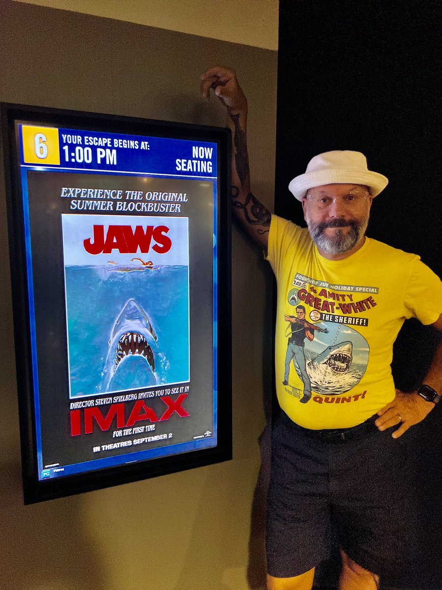 SharkBoyToronto's tweet photo. And now for the IMAX version. Had to. #jaws #jawsimax https://t.co/BoO7sMEBo8