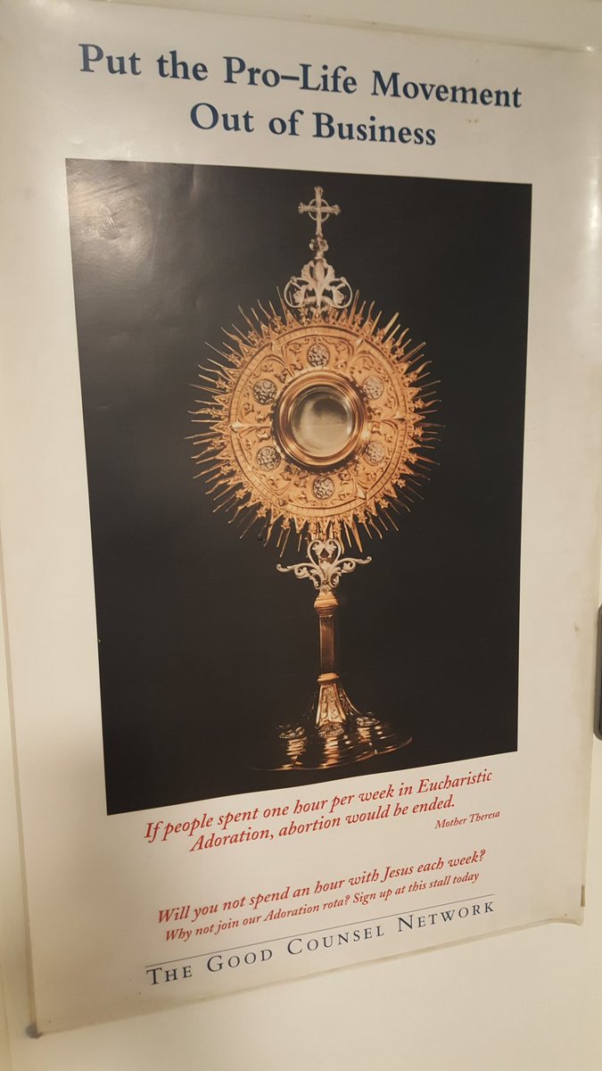 Help Put the #ProLife Movement Out of Business.
'If people spent one hour per week in Eucharistic Adoration, abortion would be ended.' Saint Theresa of Calcutta.
Join our Adoration Rota, wherever you are, goodcounselnet.co.uk/mass-and-adora… #EndAbortion #10MillionTooMany