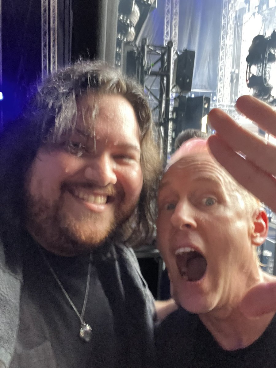 WolfVanHalen's tweet photo. Took some sweaty post jam selfies with my boys Dave, Justin, and Josh after getting off stage at the #TaylorHawkinsTribute. 

Honored to play with such wonderfully talented musicians to pay tribute to Taylor and Pop 🙏 https://t.co/CQGujAyrFk