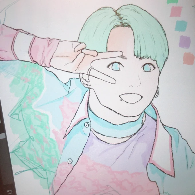 センイルのために描き始めたけどやっぱり終わらなかったJKいつか完成させます…… 