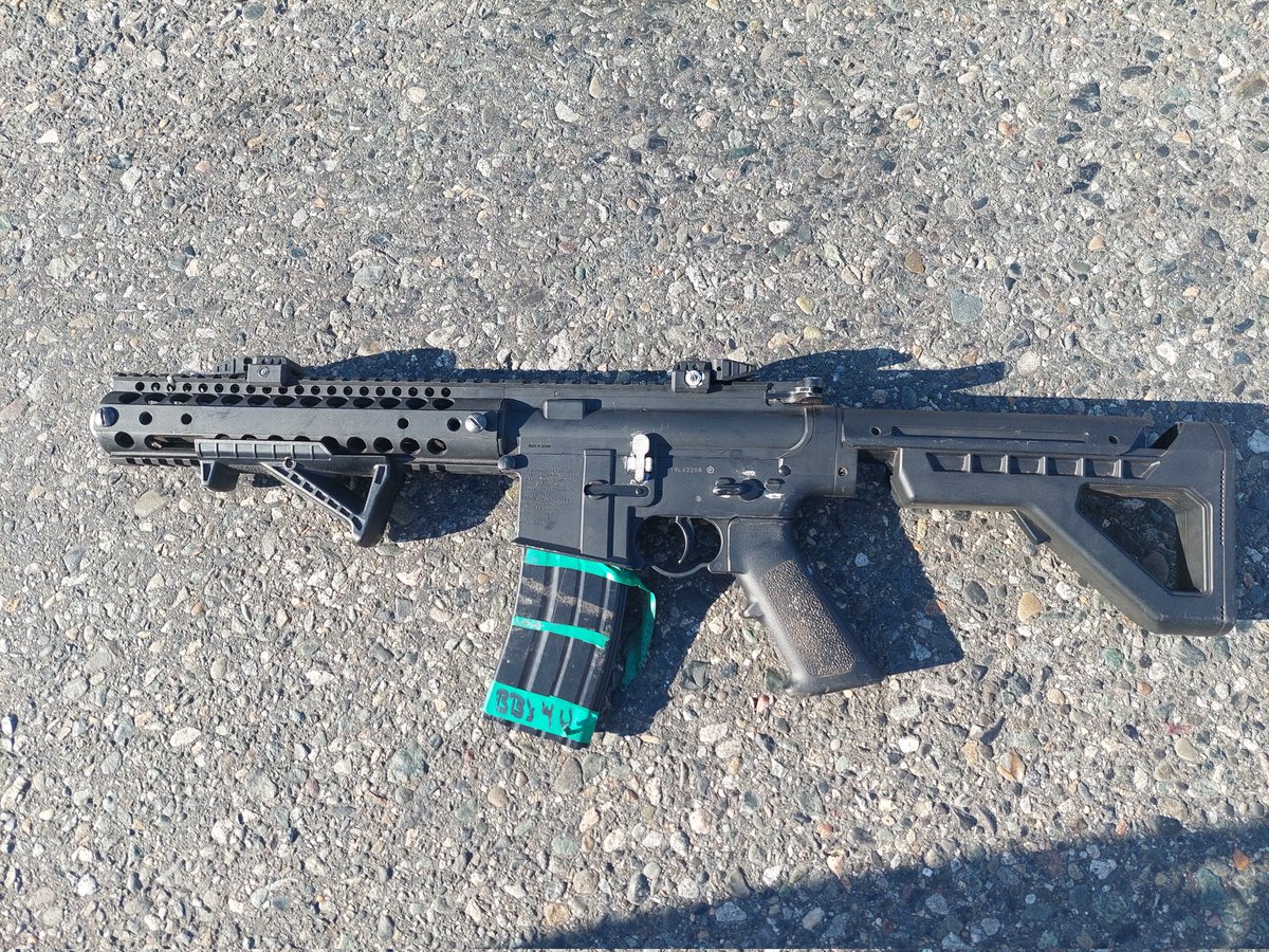 We attended to the 2700blk of Ware St this morning for reports of a male in possession of a rifle.  Looks real - it is an airsoft.