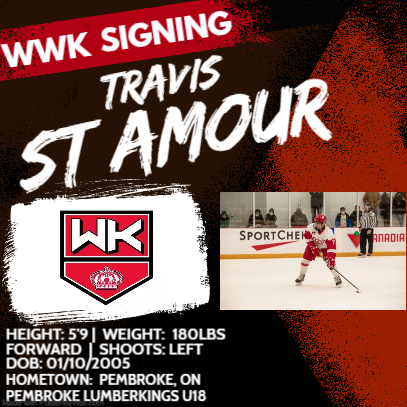 🚨🚨SIGNING ALERT🚨🚨
WWK would like to welcome Pembroke, ON native Travis St Amour to the team!