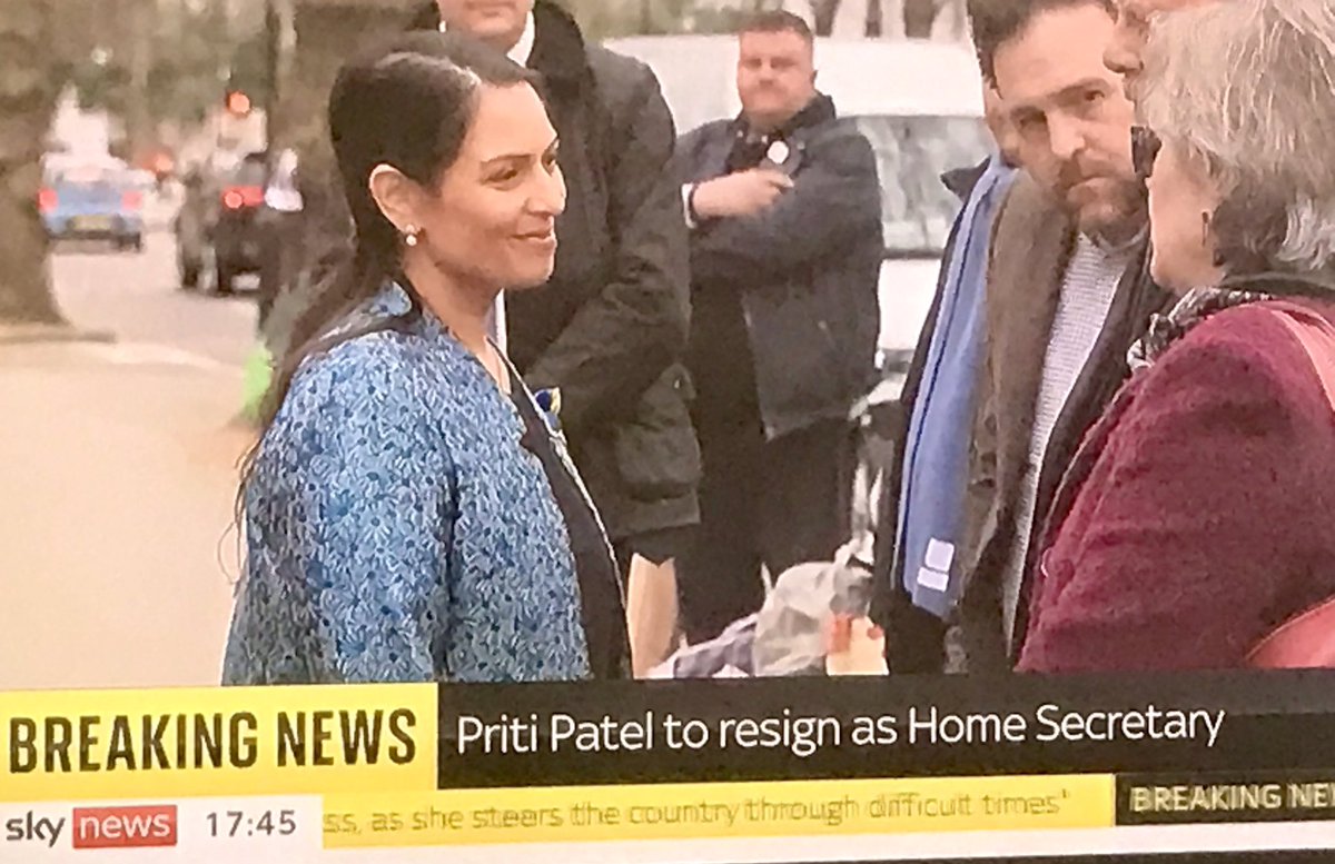 Eurodeluxe's tweet photo. No surprise @pritipatel has resigned. Sheโs been looking for way out for ages because sheโs been shit as #HomeSecretary Totally useless and ineffective #PritiPatel Itโll be @DominicRaab next #DominiqueRaab #DominicRaab @Conservatives #AnotherToryFail https://t.co/geQt0Ok0VX
