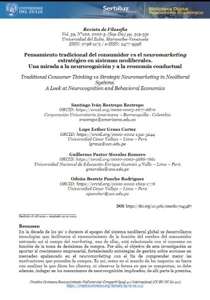 Santiagoivan_re's tweet photo. Comparto el último artículo publicado sobre Neuromarketing y Comportamiento del Consumidor, resultado de investigación realizada con investigadores de Colombia, Perú y Ecuador. Gracias a la Doctora Lupe Esther Graus por todo el apoyo y colaboración. https://t.co/wrsFU4uamT https://t.co/X5zCv1wUxH