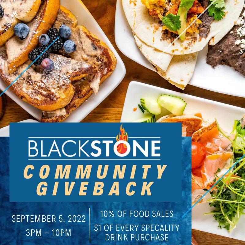 Don’t miss out! Blackstone is hosting a Community Giveback today in support of our mission. From 3pm to close, $1 of every featured drink supports our mission, as well as 10% of all food sales! Come out, say hello, and enjoy great food for a great cause.