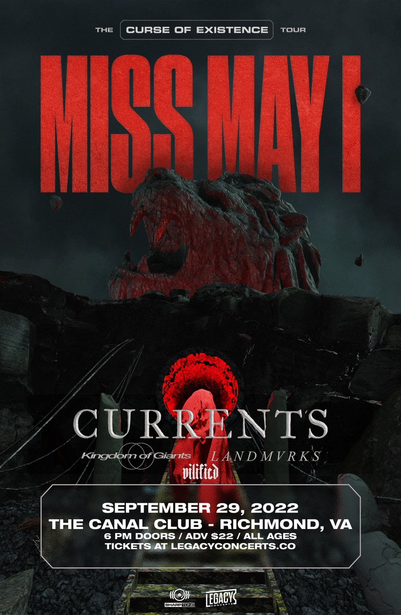 vilified_band's tweet photo. We are excited to announce we will be opening up for @missmayiband @CurrentsCT @kingdomofgiants and @LANDMVRKS at @TheCanalClub on Thursday September 29th! Get your tickets from the link in our and be apart of this legendary night! 🔥 https://t.co/bZqqqNAhm4