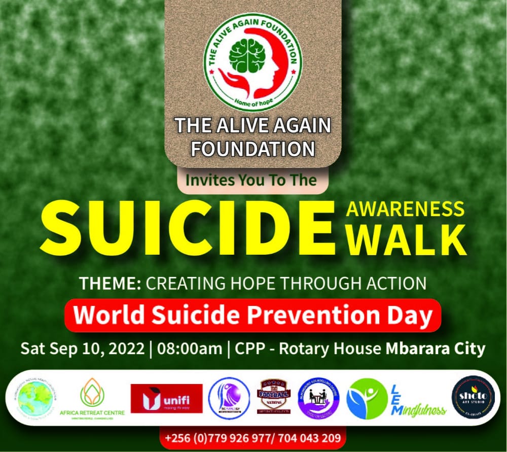 aliveagain14's tweet photo. This Saturday the place to be in Mbarara City is CPP Rotary House. Join us as we walk to create awareness about Suicide Prevention. Supported by @teamimha @ARCKampala @Thefootball256 @LemMindfulness . Theme: Creating Hope Through Action. https://t.co/4VH6CAtXx2
