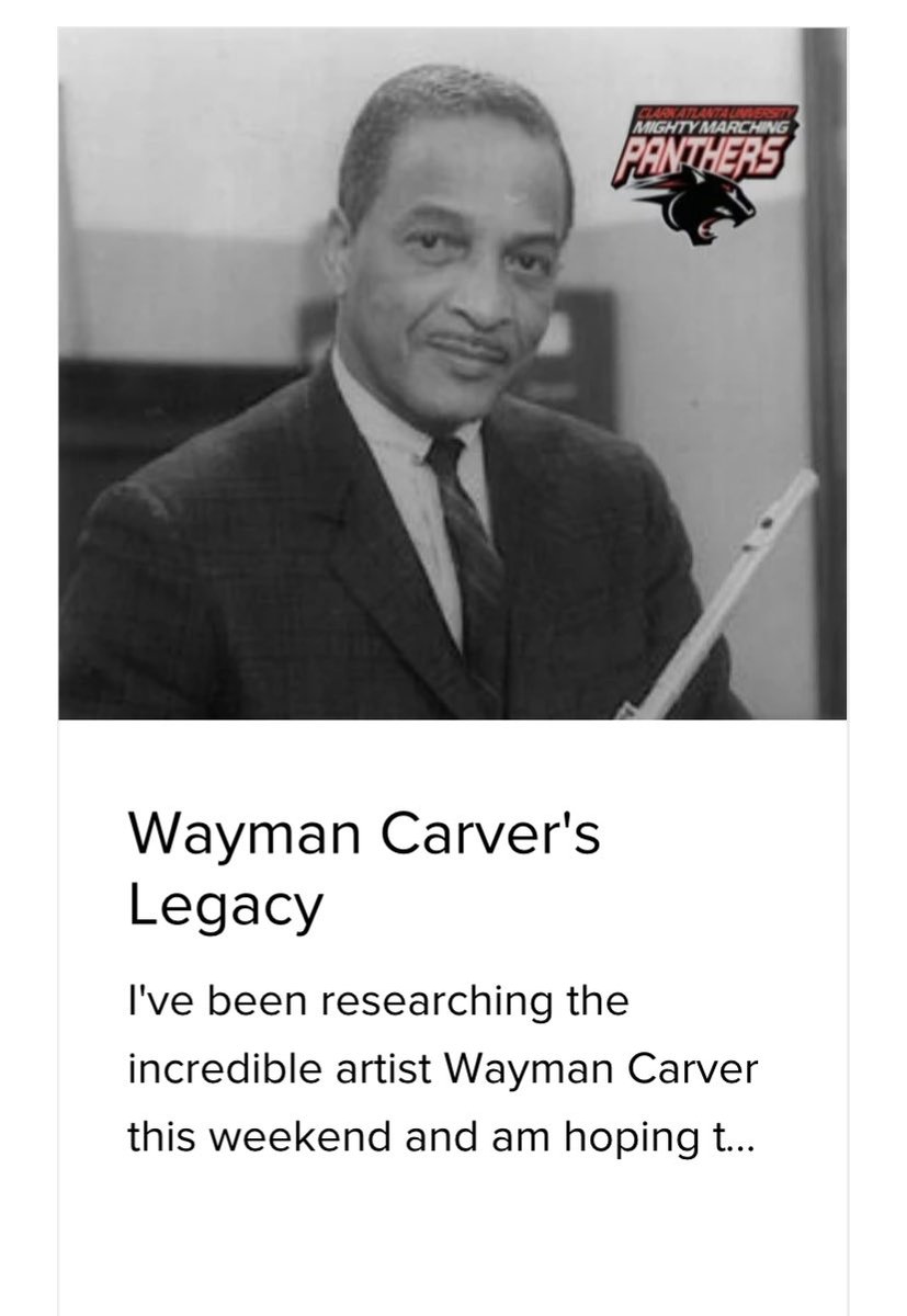 AtlantaNotes's tweet photo. New post up at https://t.co/cUxwwKpBGZ. I’m starting to delve into the incredible work of Wayman Carver. #Atlanta #jazz #clarkatlanta #History https://t.co/e7YlkqQxa5