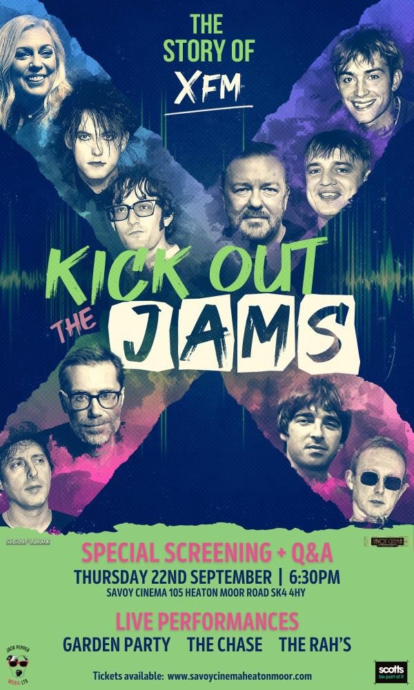 Buzzing to announce that we will be playing a live set at this special screening of Kick Out The Jams

Thursday 22nd September 
Savoy Cinema Heaton Moor

Alongside <a href="/GardenPartyManc/">Garden Party</a> &amp; <a href="/OFL_TheChase/">The Chase</a> 🙌🏼

Cannot wait for this! 

<a href="/scottsmenswear/">scotts</a> <a href="/ianjefferies24/">Jack Pepper Media Ltd</a> <a href="/SignatureEntUK/">Signature Entertainment 🎬</a>