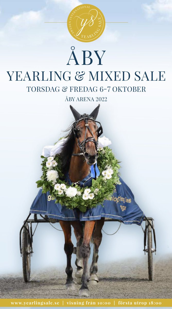 Nu finns katalogen till Åby Yearling &amp; Mixed Sale 2022 ute!

yearlingsale.se/auktion/aby-ye…