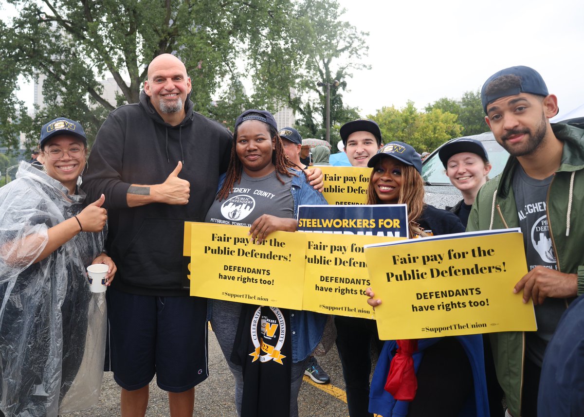 JohnFetterman's tweet photo. I am so deeply honored to march alongside @steelworkers + @joshshapiroPA in the Pittsburgh Labor Day Parade today!

The Union Way of Life is sacred, and I will ALWAYS stand with you in solidarity. https://t.co/Qnp9j13maM