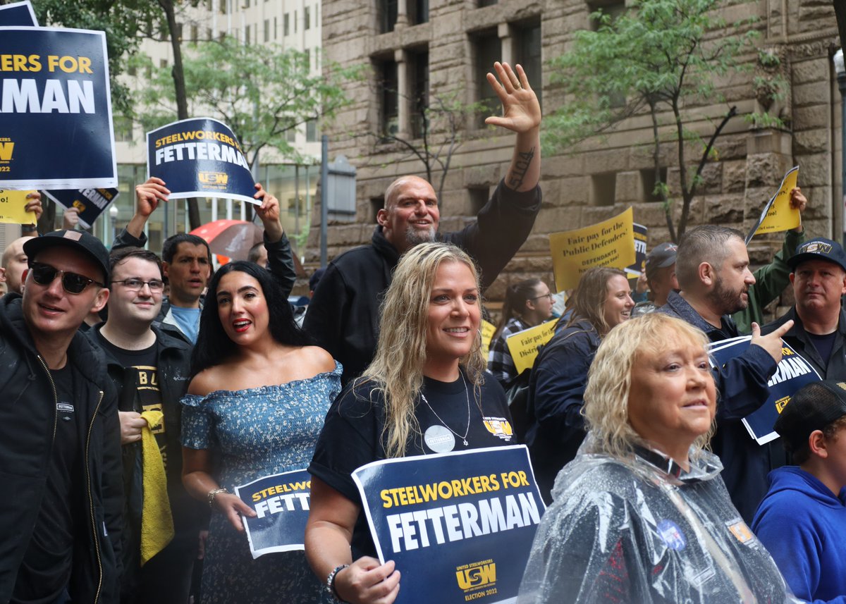 JohnFetterman's tweet photo. I am so deeply honored to march alongside @steelworkers + @joshshapiroPA in the Pittsburgh Labor Day Parade today!

The Union Way of Life is sacred, and I will ALWAYS stand with you in solidarity. https://t.co/Qnp9j13maM