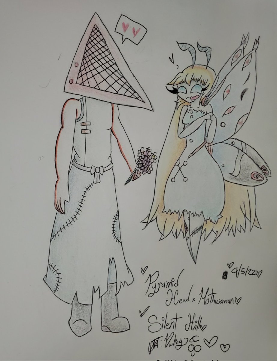 CombatDarling's tweet photo. ❤️🩹Pyramid Head x Mothwoman💙
#SilentHill
#SilentHillOc
#PyramidHead https://t.co/NisRl3SvGn