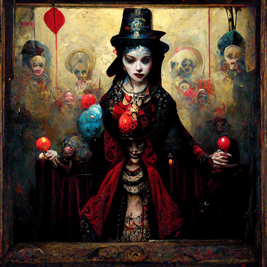 jwmartist's tweet photo. Something wicked this way comes. Created with #midjourney AI. 
#digitalmedia #dma #bots #mysticalfreakshowtarotreading #notyourmommasart #somethingwickedthiswaycomes https://t.co/kvV6rfxAUo
