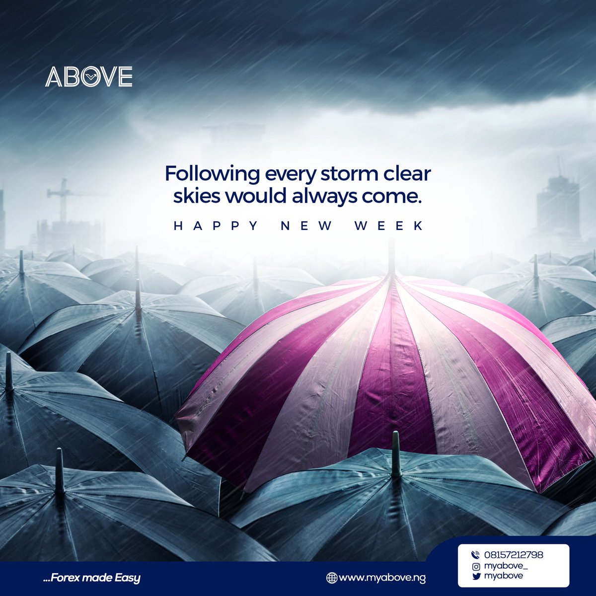 welcometoabove's tweet photo. Following every storm clear skies would always come.
Happy New week
#Myabove #Abovefx #Myabove #achocolatelovestory #investments #cryptocurrencies #MondayMorning #bbnaija2022 #perebbnaija #bbn #BORNPINK #MUNARS #gistlovers #bengalururains #PrimeMinister #headiesaward2022 https://t.co/UvmdZjsz8a