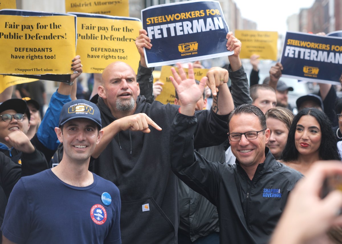 JohnFetterman's tweet photo. I am so deeply honored to march alongside @steelworkers + @joshshapiroPA in the Pittsburgh Labor Day Parade today!

The Union Way of Life is sacred, and I will ALWAYS stand with you in solidarity. https://t.co/Qnp9j13maM