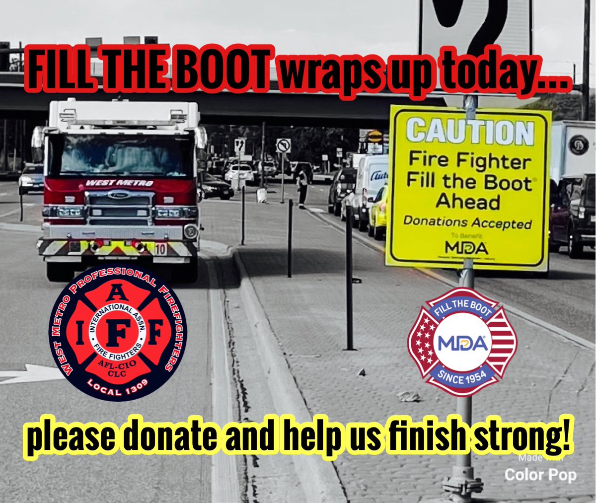 #FilltheBoot <a href="/IAFF1309/">West Metro Professional Firefighters</a> <a href="/WestMetroFire/">WestMetroFire</a> <a href="/MDAorg/">Muscular Dystrophy Association</a> <a href="/MDARMountains/">MDARockyMountain</a>